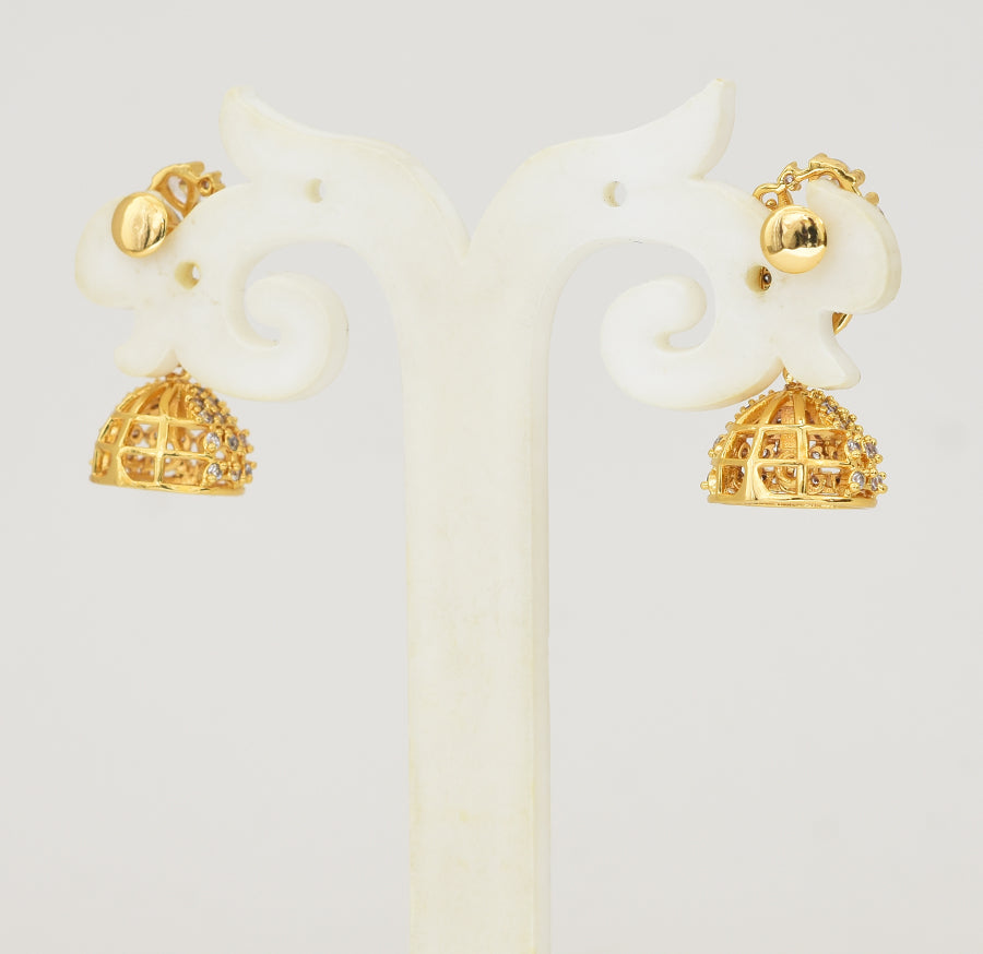 White Paisley Jhumka - Y041345