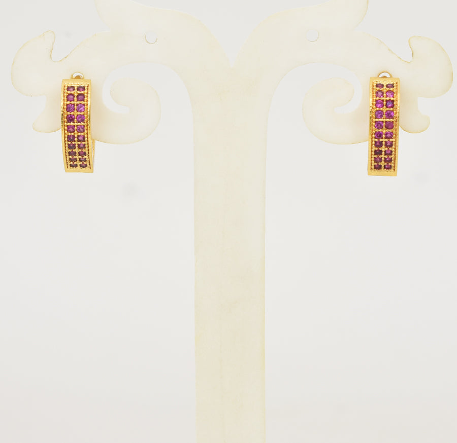 Magenta Lorene Hoop Earrings - Y101405