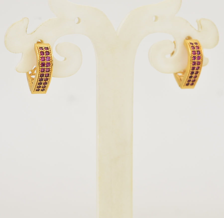 Magenta Lorene Hoop Earrings - Y101405