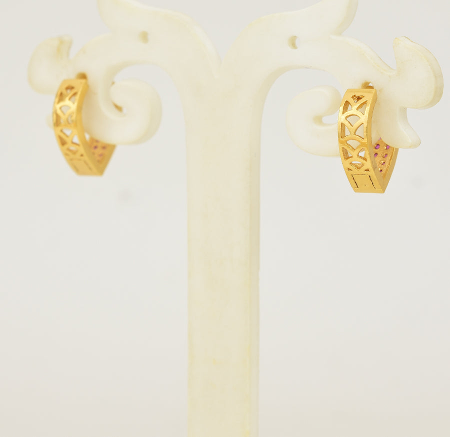 Magenta Lorene Hoop Earrings - Y101405