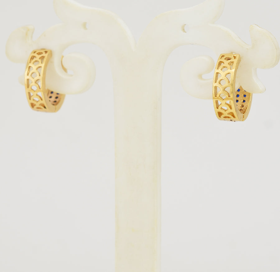 Blue Radiant Hoop Earrings - Y101403