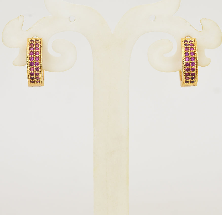 Magenta Radiant Hoop Earrings - Y101404
