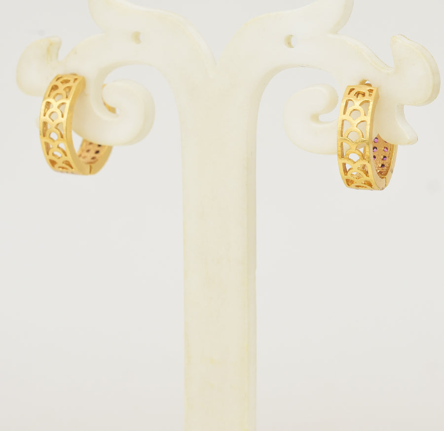 Magenta Radiant Hoop Earrings - Y101404