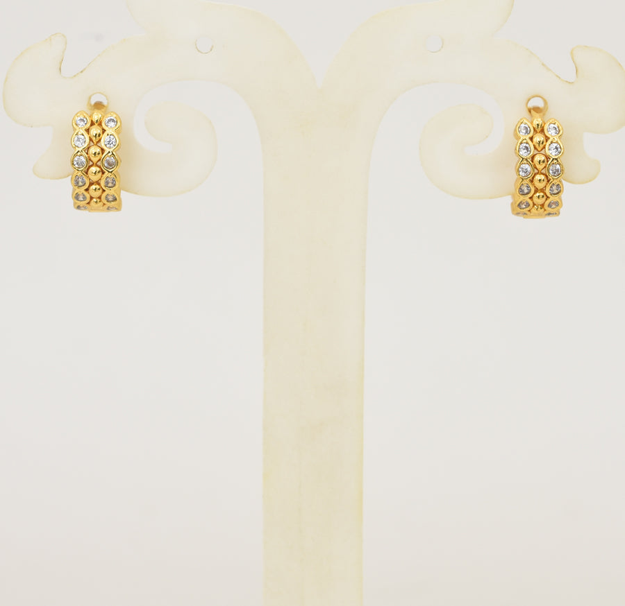 White Lapel Hoop Earrings - Y101399