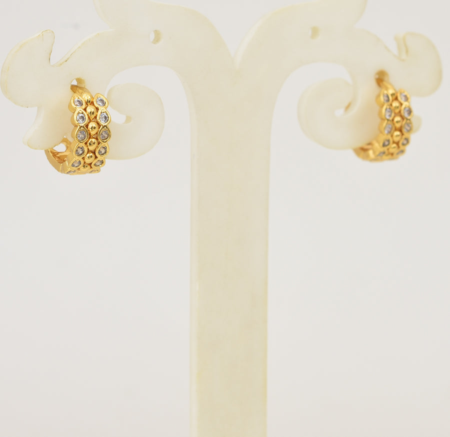 White Lapel Hoop Earrings - Y101399