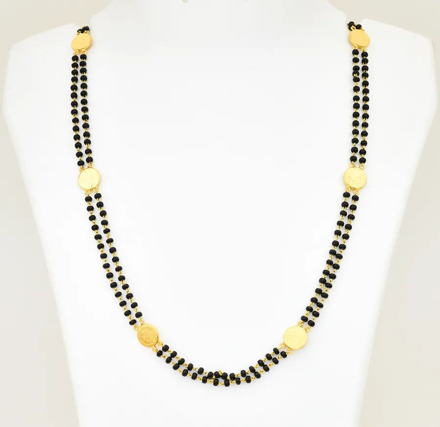 Black Dollar Coin Double Pasi Chain 23 Inches - U12212