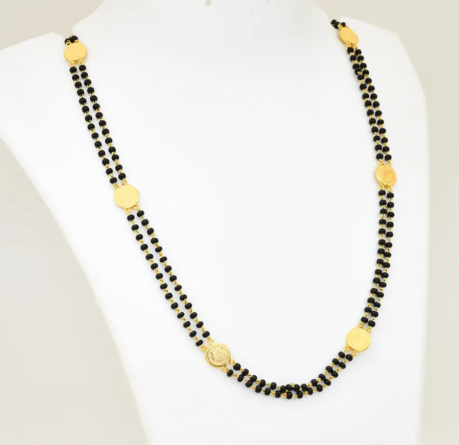 Black Dollar Coin Double Pasi Chain 23 Inches - U12212