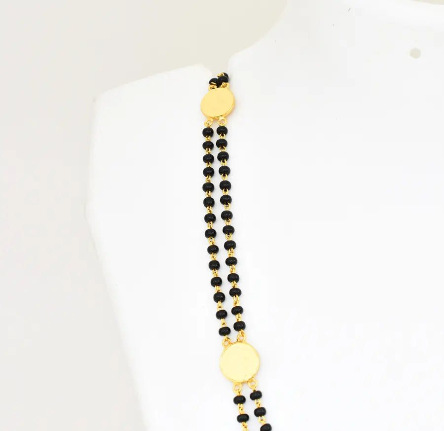 Black Dollar Coin Double Pasi Chain 23 Inches - U12212