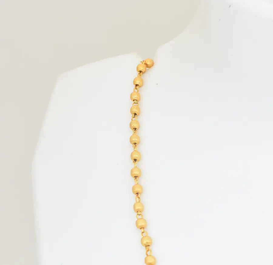 Matte Single Layer Dumbell Necklace - V08591