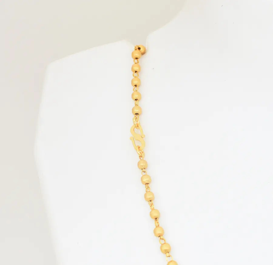 Matte Single Layer Dumbell Necklace - V08591