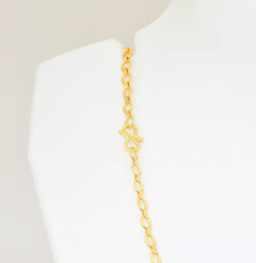 Magenta Jasmine Bud Pendant With Chain - U12220