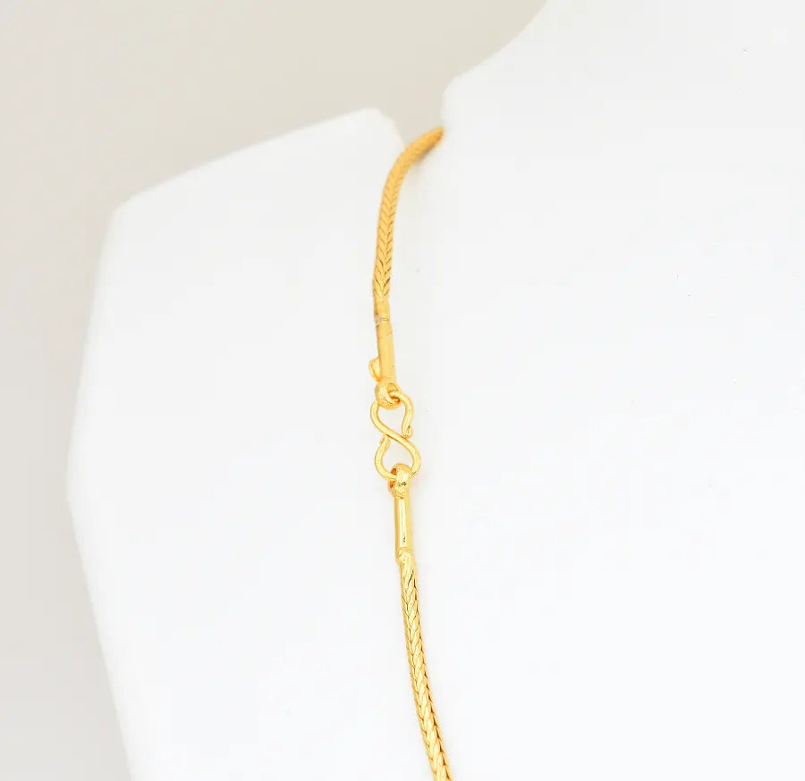 Magenta Lakshmy Round Designer Locket With Chain - V03380