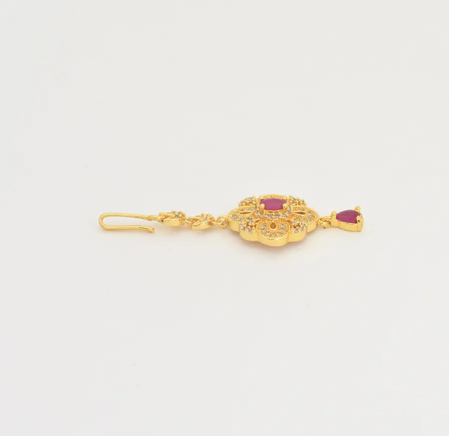 White Magenta Laura Maang Tikka - V02317