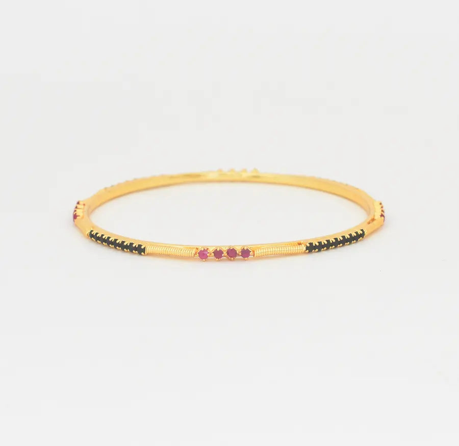 Magenta Black Krithika Two Bangles - U11197