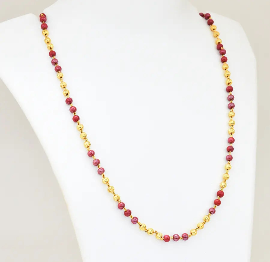 Medium Small Raspberry Belle Chain 24 Inches - V03392
