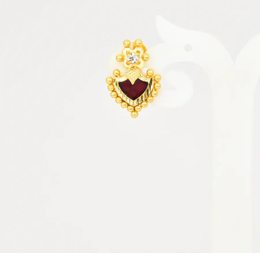 Red Designer Palakka Stud - V03398