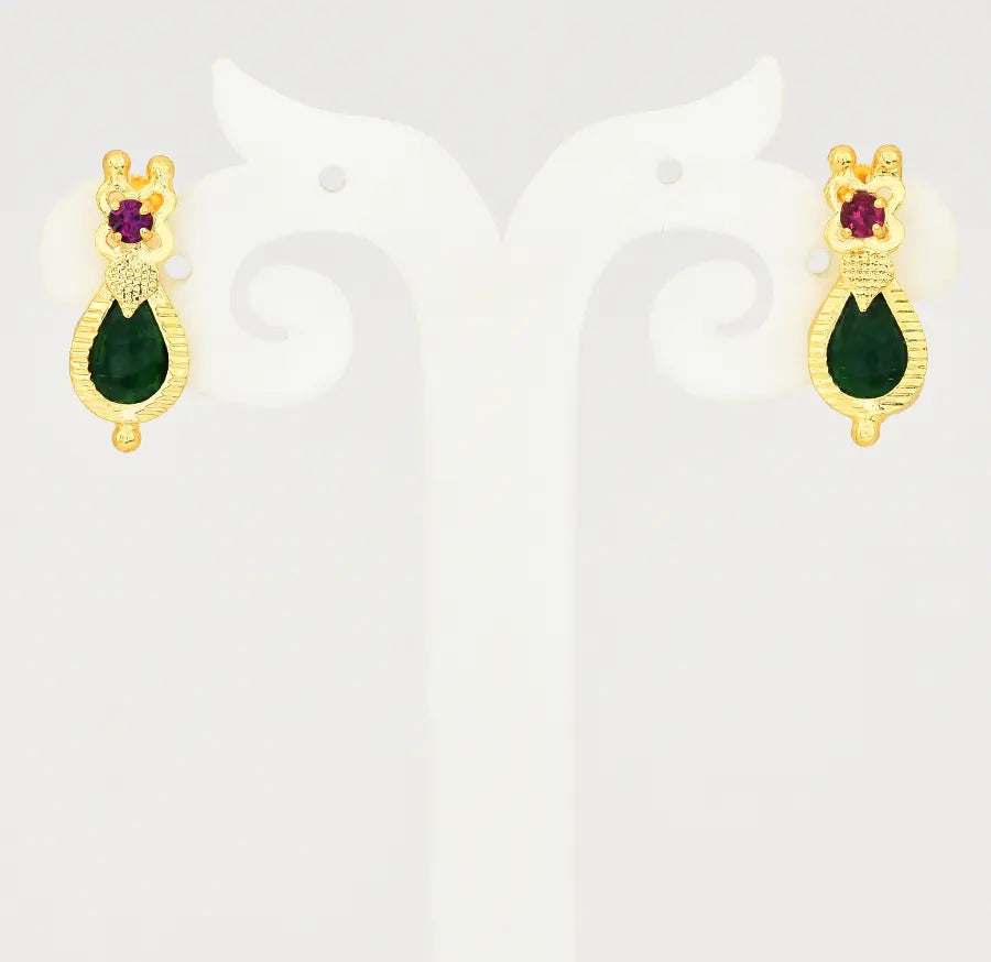 Green Droplet Palakka Stud - V03404