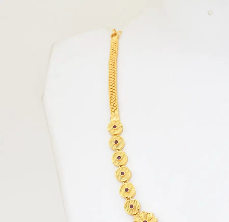 Magenta Mertis Short Necklace With Dangler - X041139