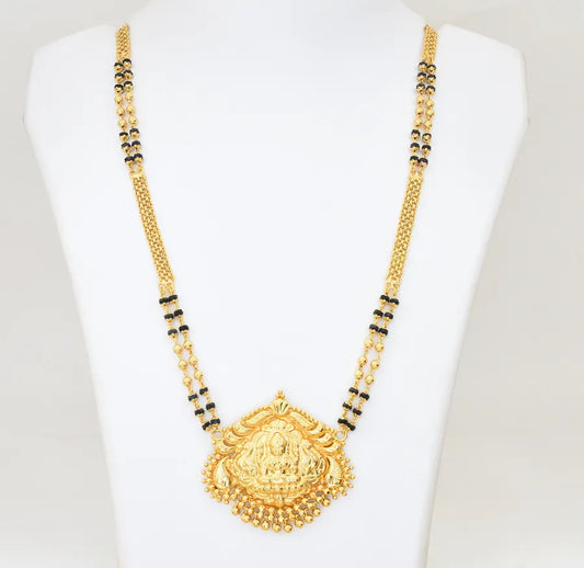 Lakshmy Double Layer Black Crystal Mangalsutra - W121032