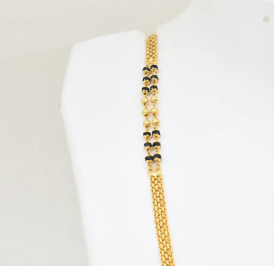 Lakshmy Double Layer Black Crystal Mangalsutra - W121032