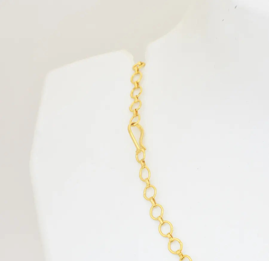 Magenta Opel CZ Short Necklace With Dangler - U0825