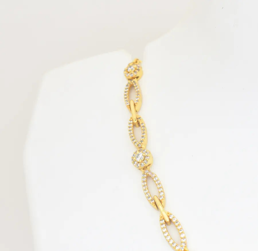 White Opel CZ Short Necklace - U0823