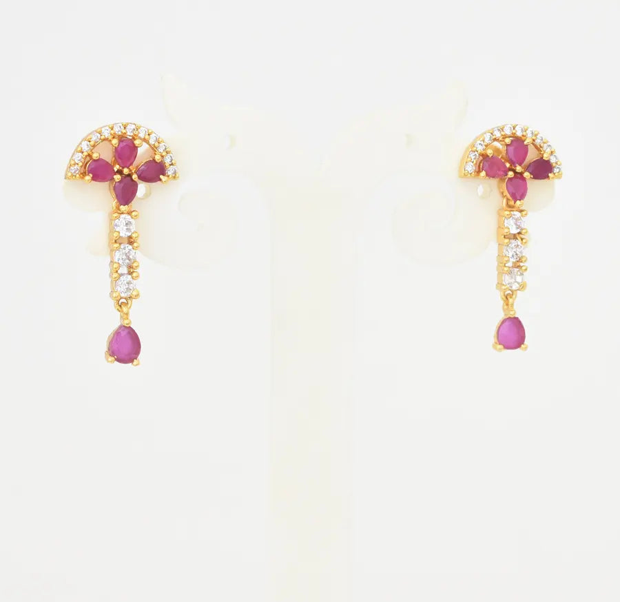 White Magenta Disha Dangler - U0953