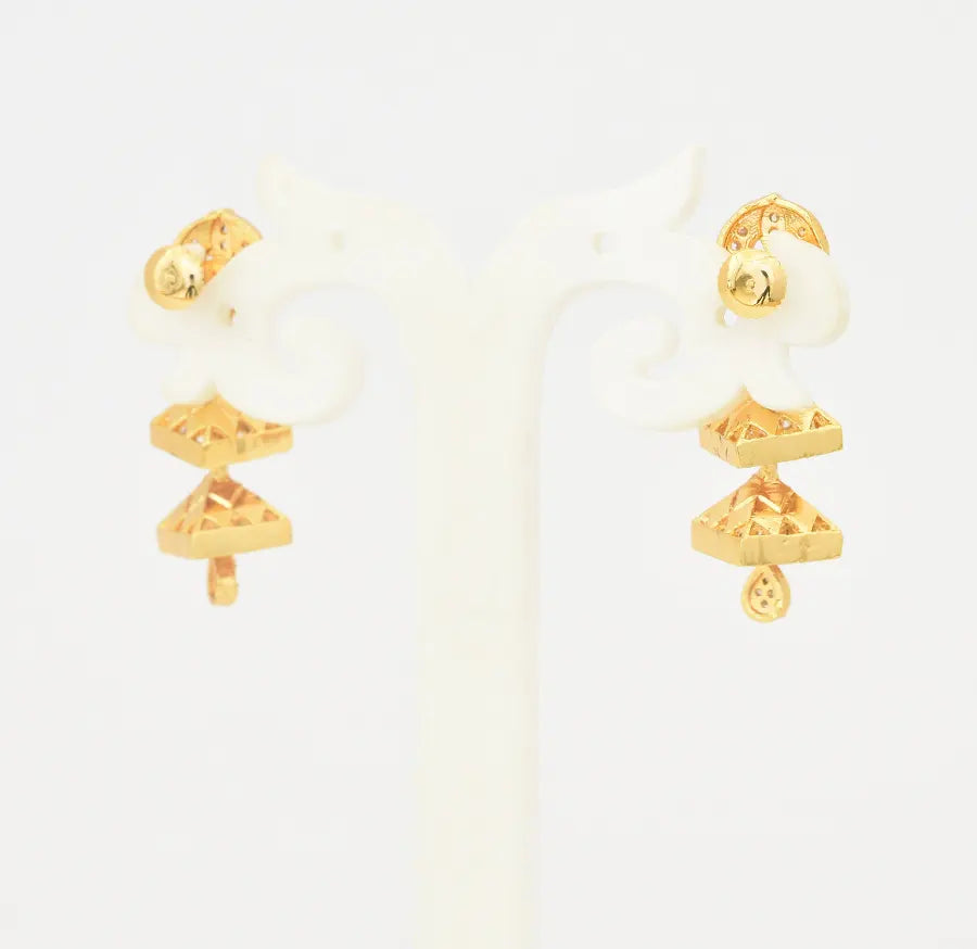 White Magenta 2 Step Riva Jhumka - U0955