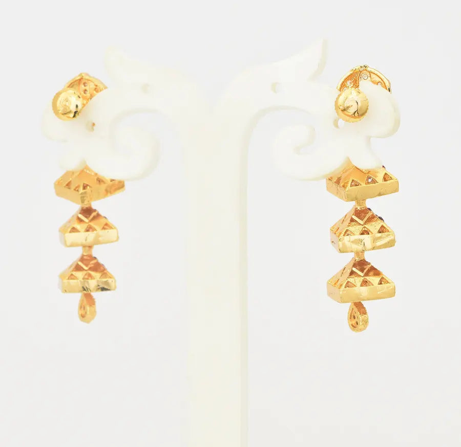 White Magenta 3 Step Riva Jhumka - U0956