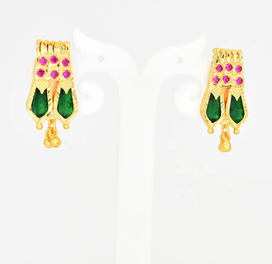 Green Double Nagapadam Drops - V03414