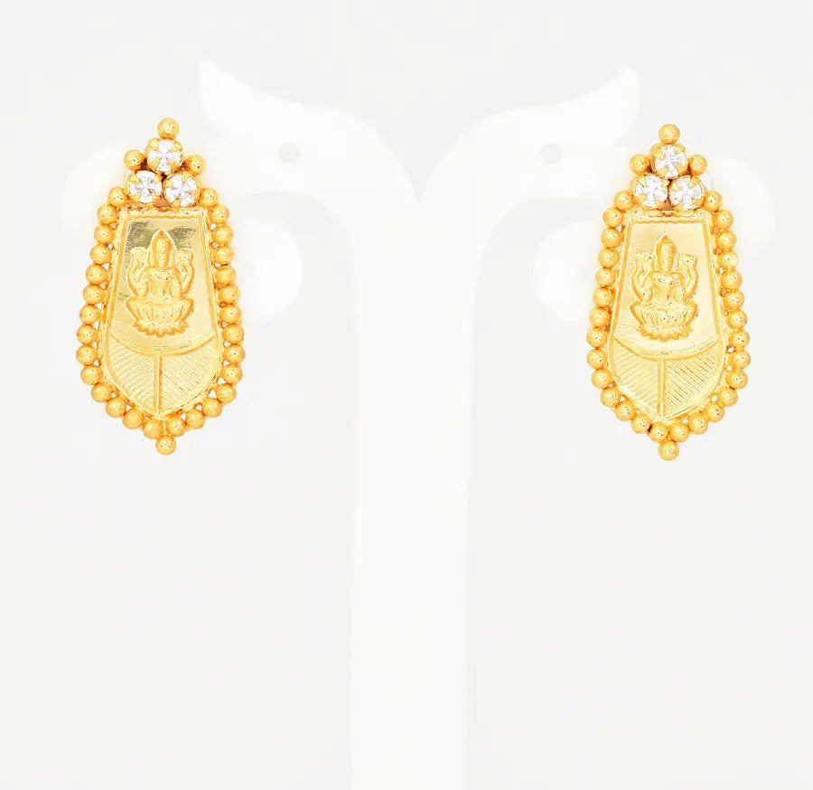 White Laxmi Leaf Stud - V02341