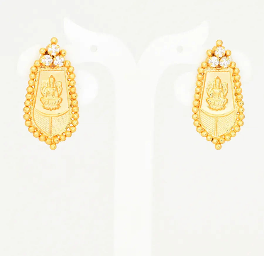 White Laxmi Leaf Stud - V02341