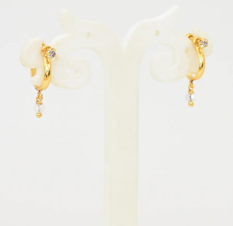 White Plain Hoop Earrings - W09935