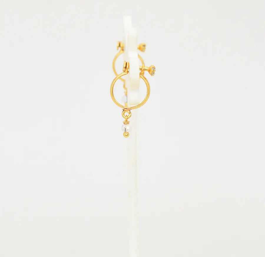 White Plain Hoop Earrings - W09935