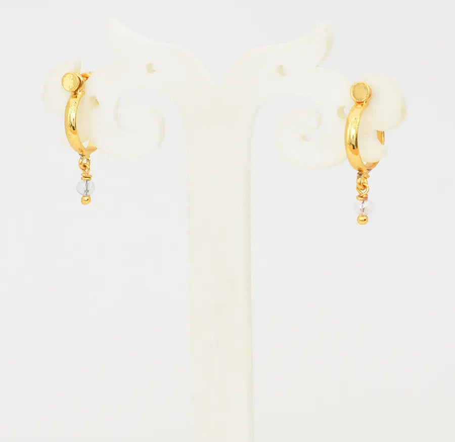 White Plain Hoop Earrings - W09935
