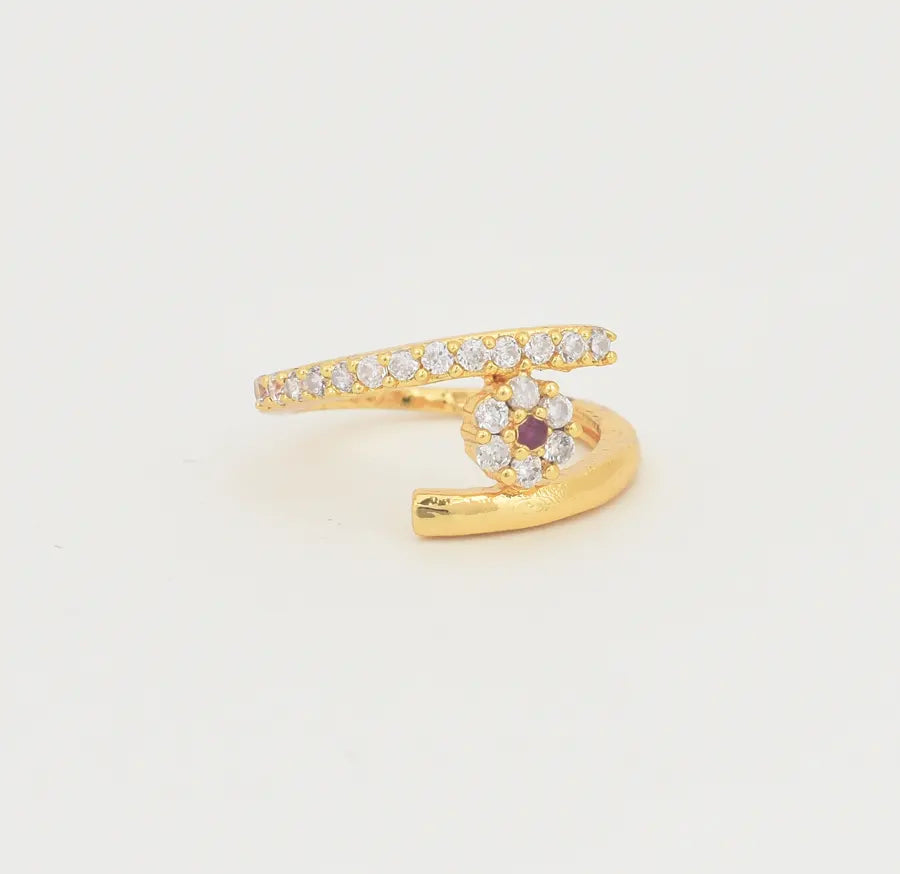 White Magenta Elle Ring - U10128