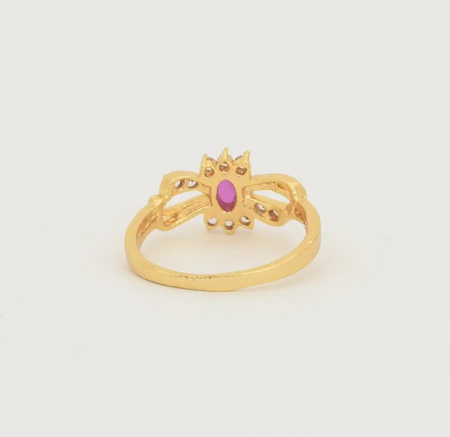 White Magenta Ivy Ring - U10130
