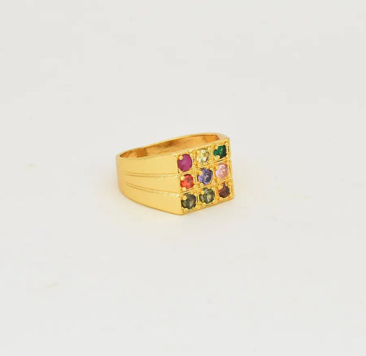 Multi Color Stone Victoria Ring - W08869