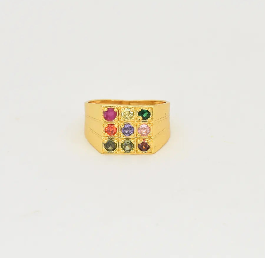 Multi Color Stone Victoria Ring - W08869