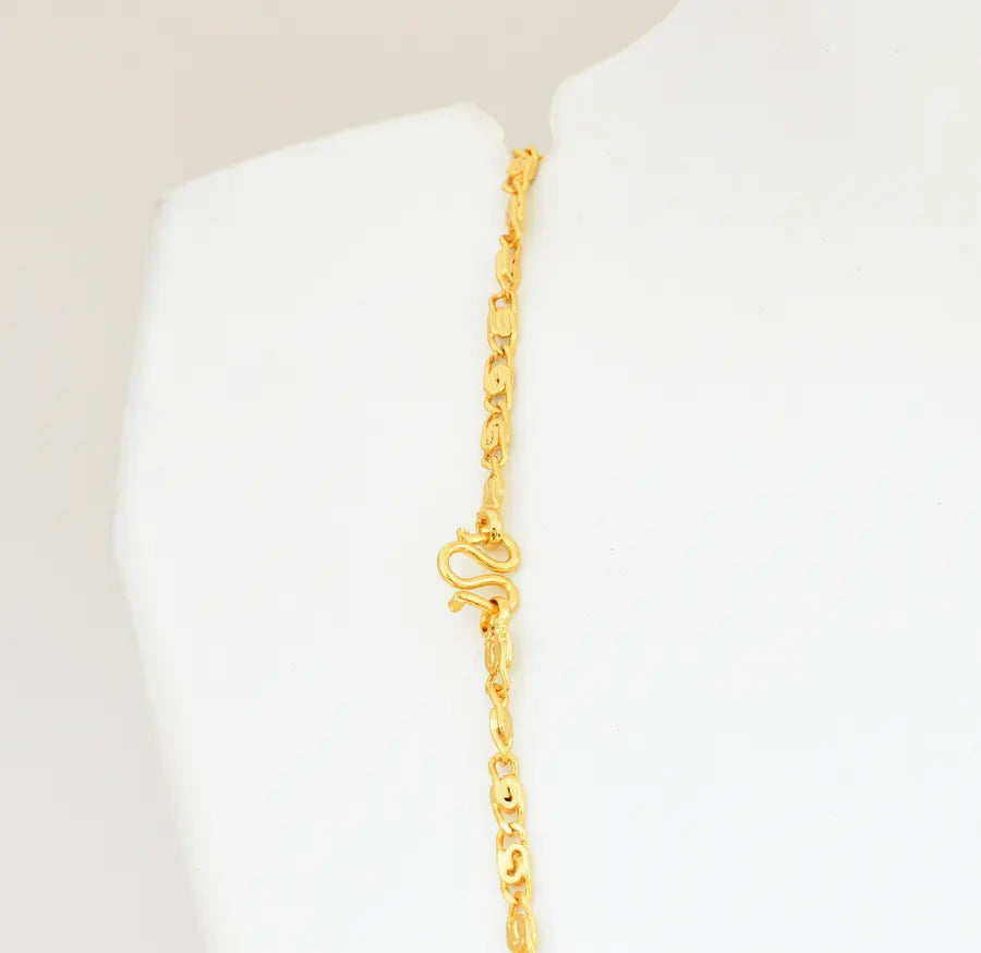 Small Medium Green Crystal Scroll Link Chain 24 Inches - U12247