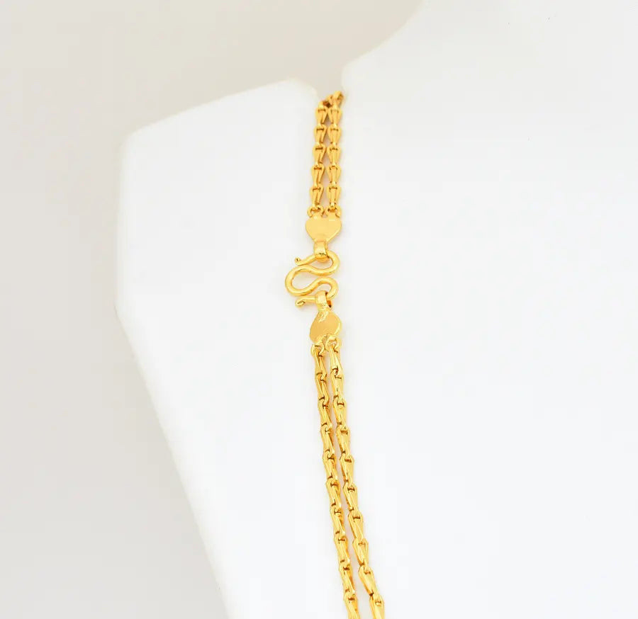 Black Crystal Double Layer Dual Bar Chain 24 Inches - V03416