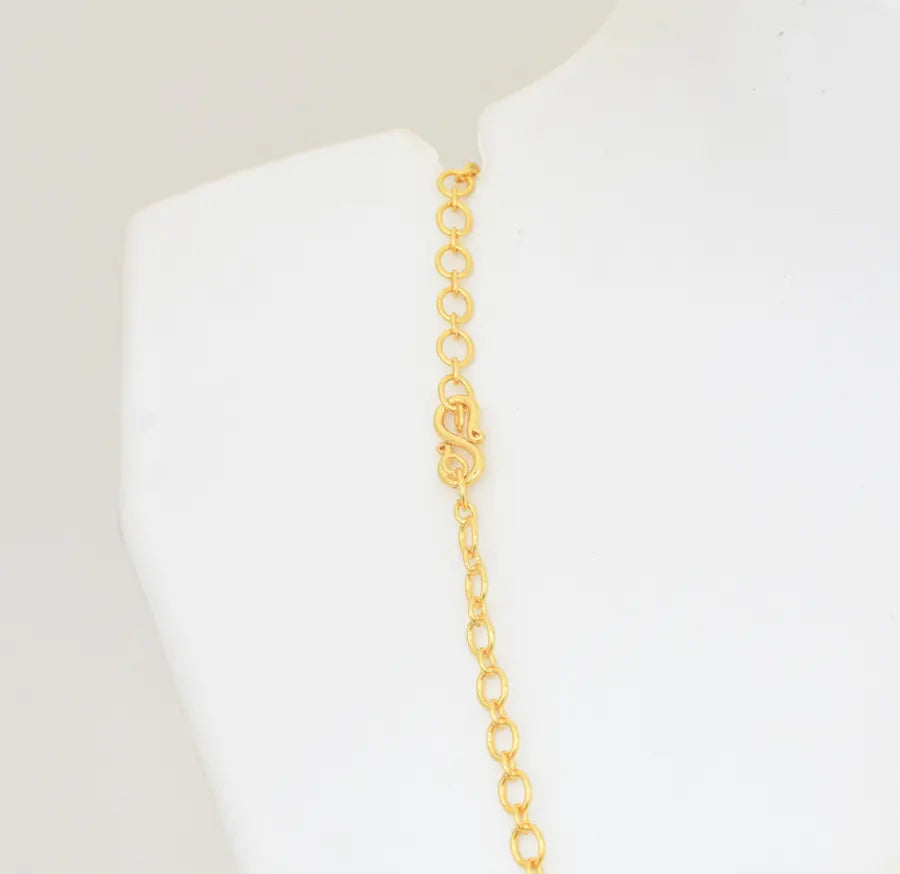 Magenta Green Floret Necklace - U12258