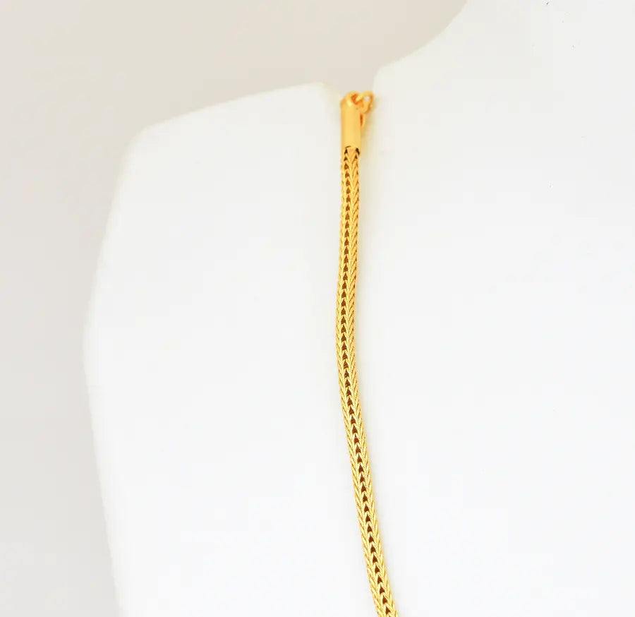 Green Palakka Laxmi Locket With Chain - V10658