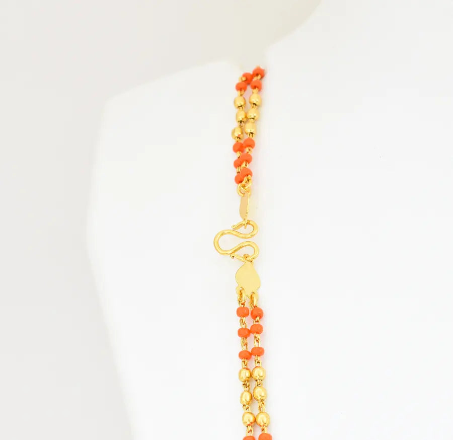 Orange Pasi Double Layer Chain 26 Inches - V02358