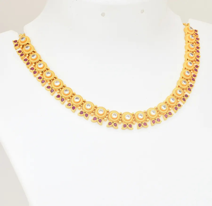 White Magenta Laura Necklace - U09114