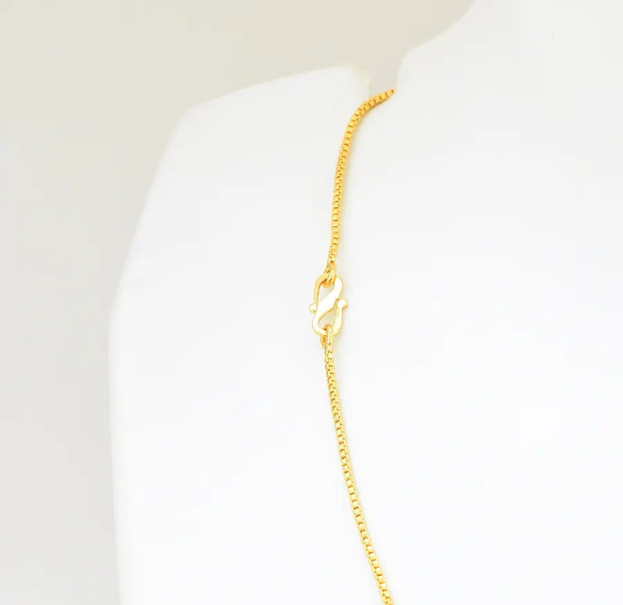 White Emerson Locket With Chain - W03783