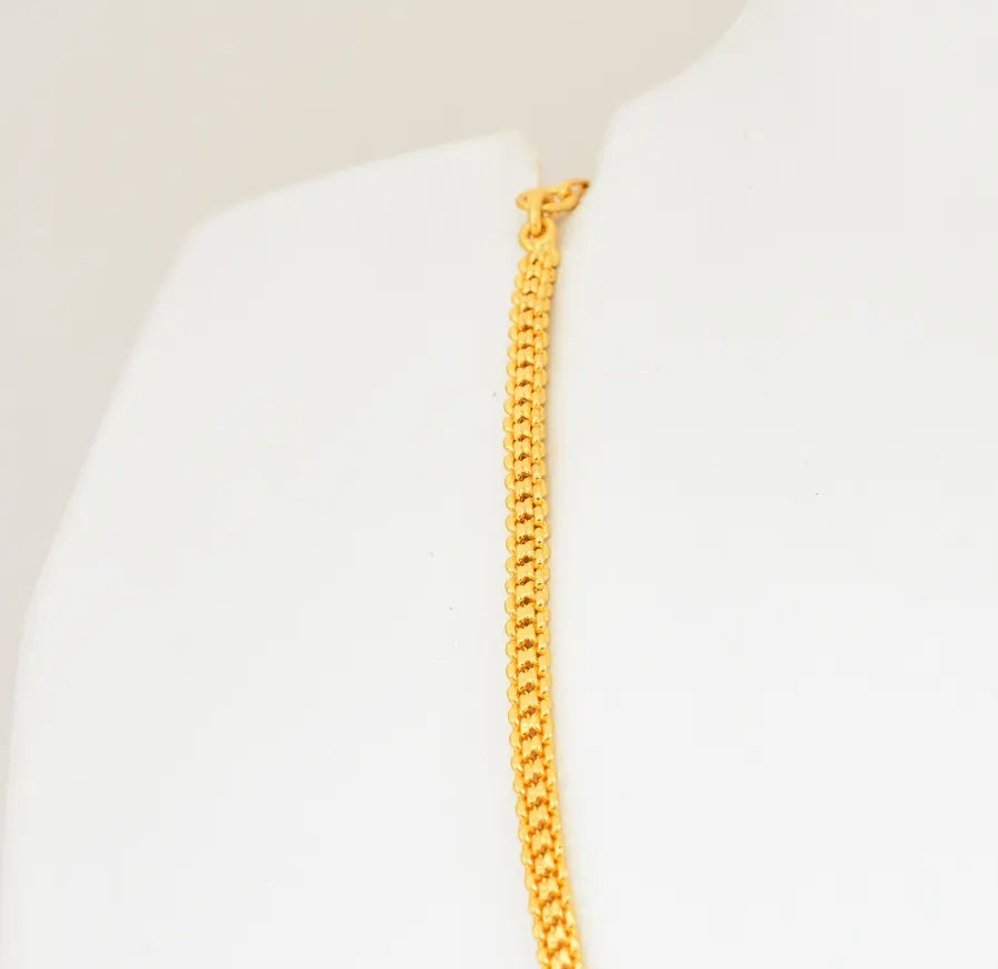 Green Palakka Designer Locket With Chain - V02369