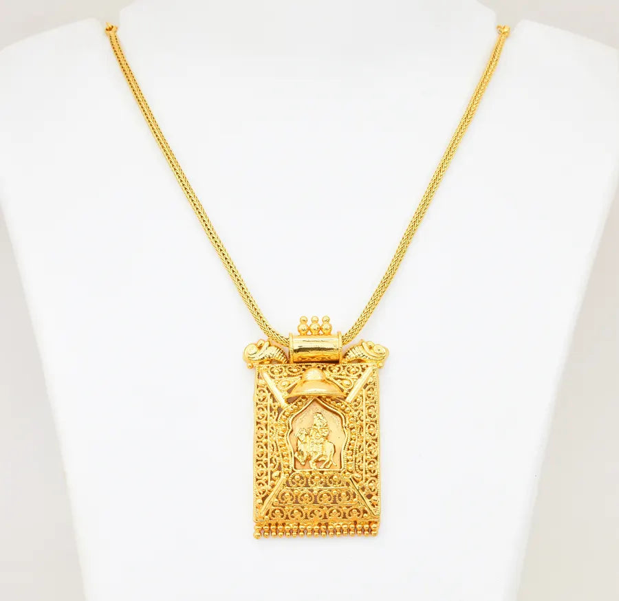 Lord Krishna Designer Locket With Chain - V02378