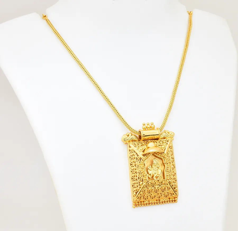 Lord Krishna Designer Locket With Chain - V02378