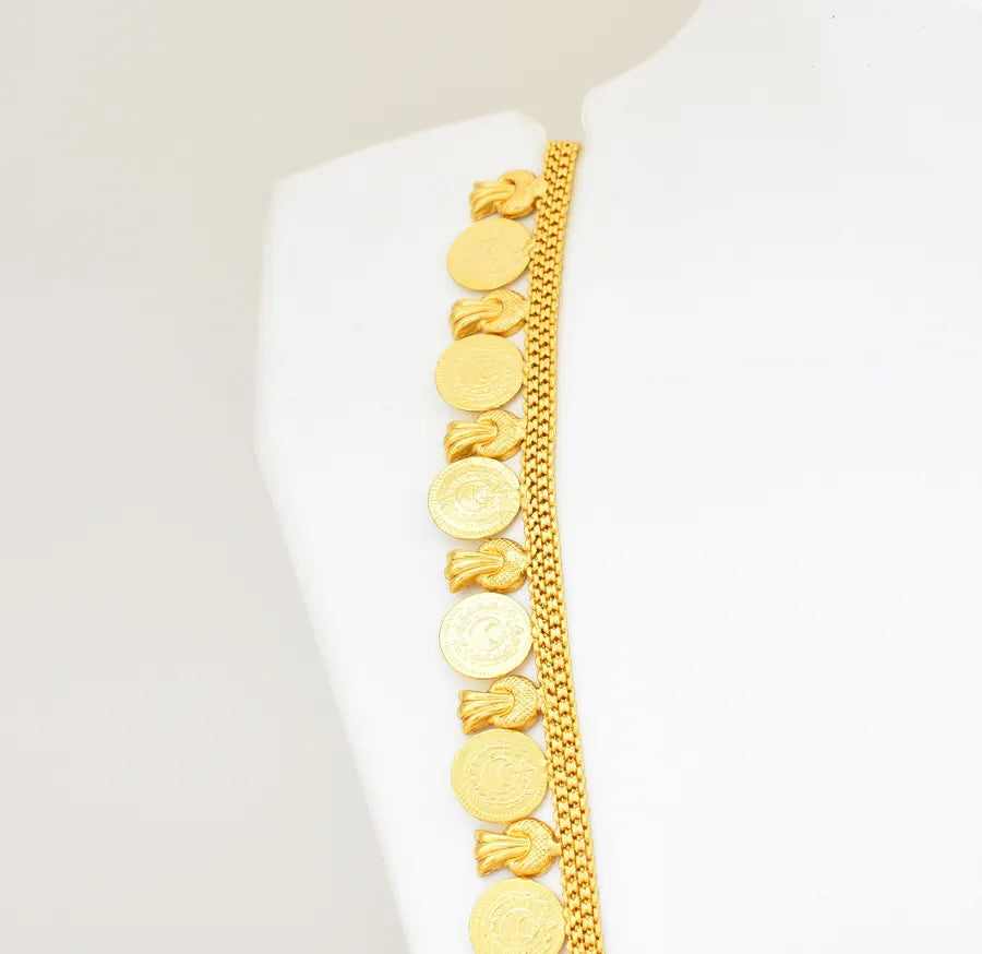 Star & Crescent Kasu Long Necklace - U12281